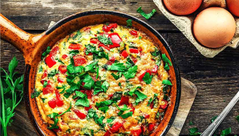 Schnelle Frittata mit Paprika
