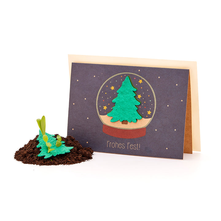 Weihnachskarte mit Samenpaier / Saatpapier