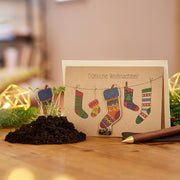 Christmas card with sock calendar