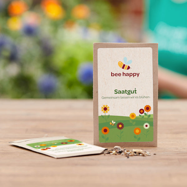 Loses Blumensaatgut im hochwertigen Papierumschlag mit Aufreißlasche