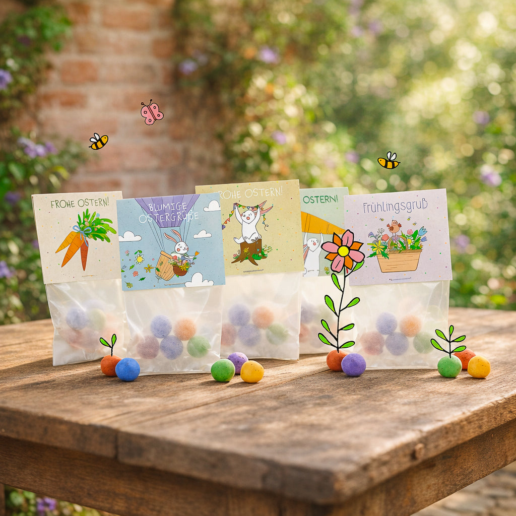 10x5 Blumenmurmeln im Tütchen – Osterdesign