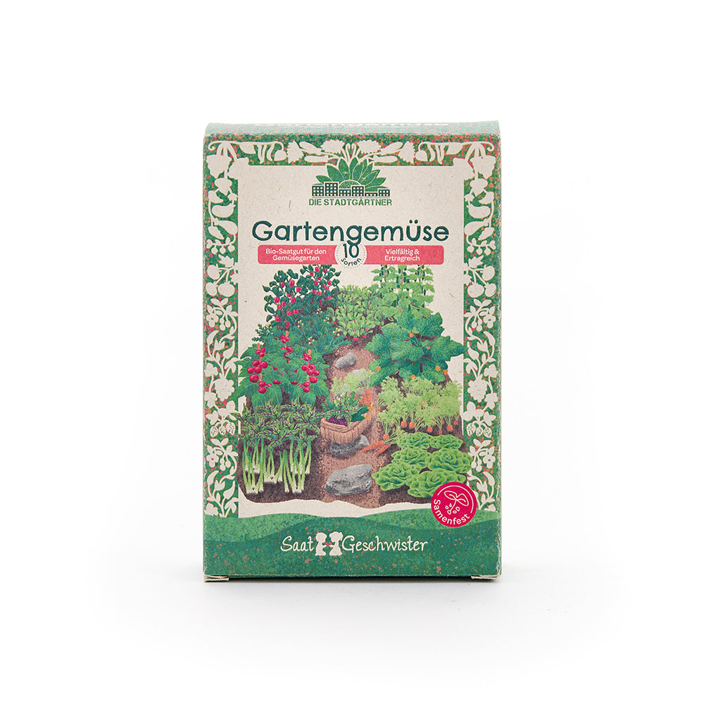 Saatgut-Set Gemüsegarten mit 10 BIO-Gemüsesorten | Set mit samenfestem BIO-Gemüse-Saatgut| Perfekt für Garten, Balkon und Hochbeet | Wunderschönes