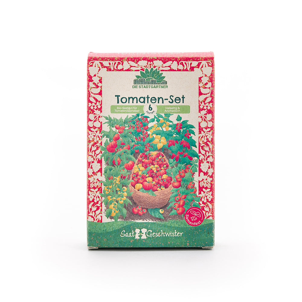 Saatgut-Set Tomaten mit 6 samenfesten BIO-Sorten | Hochwertiges Tomaten-Saatgut für Garten, Balkon & Terrasse| Ideales Geschenk für Hobbyköche,