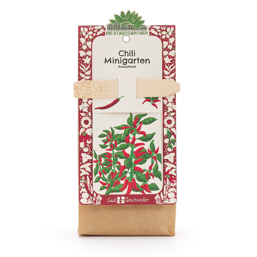 Anzuchtset – Minigarten BIO-Chili I Set: Samen, Saatgut und Anzuchterde I Ideal als Geschenk oder Geschenkidee