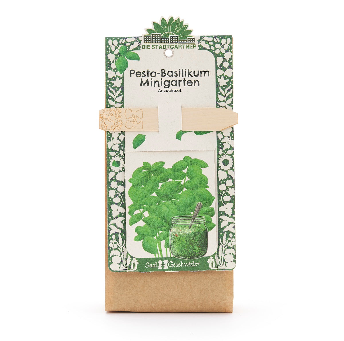 Anzuchtset – Minigarten BIO-Basilikum I Set: Samen, Saatgut und Anzuchterde I Ideal als Geschenk oder Geschenkidee