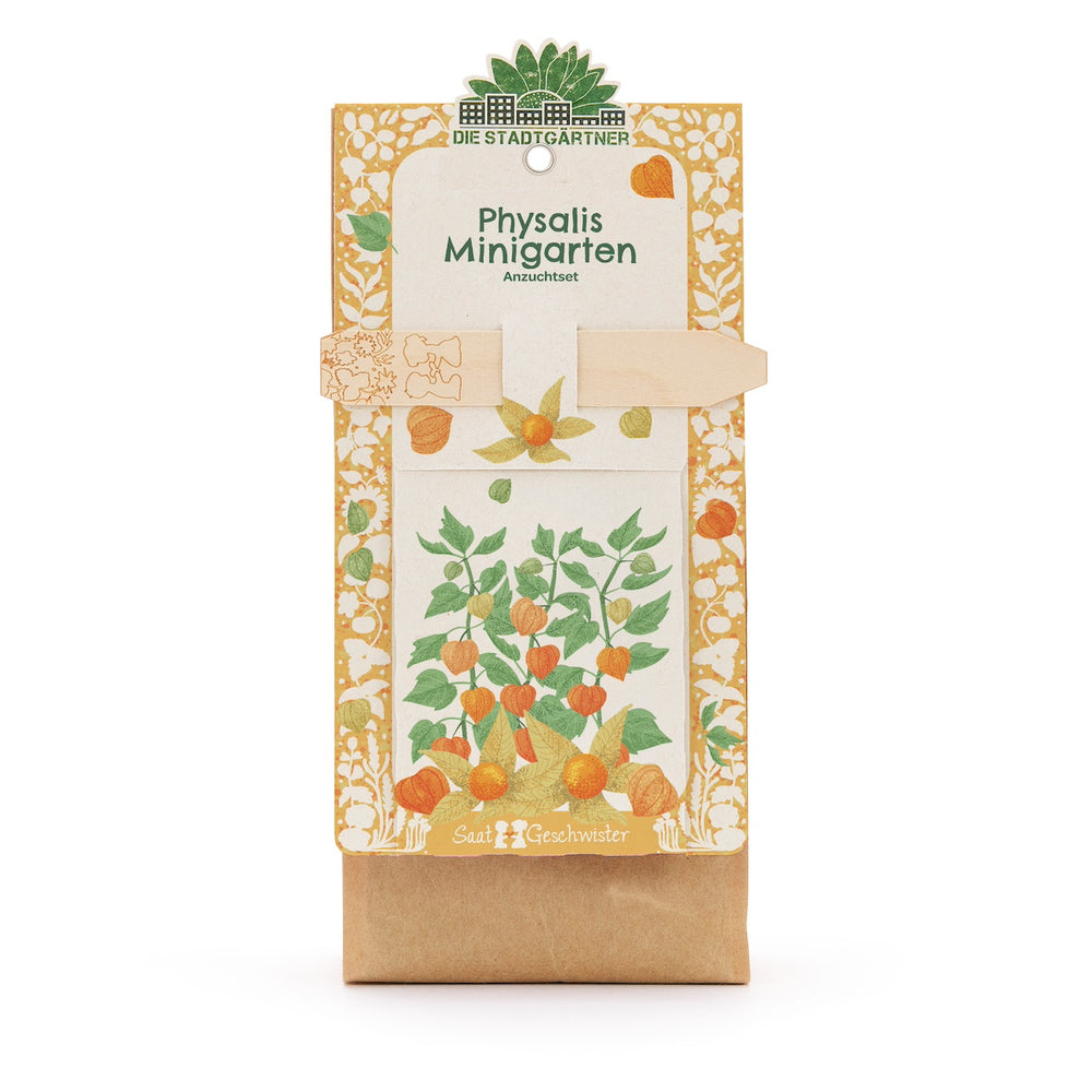 Anzuchtset – Minigarten BIO-Physalis I Set: Samen, Saatgut und Anzuchterde I Ideal als Geschenk oder Geschenkidee